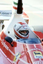 Grand Prix West, Closeup of Switzerland Clay Regazzoni of Ferrari - Old Photo