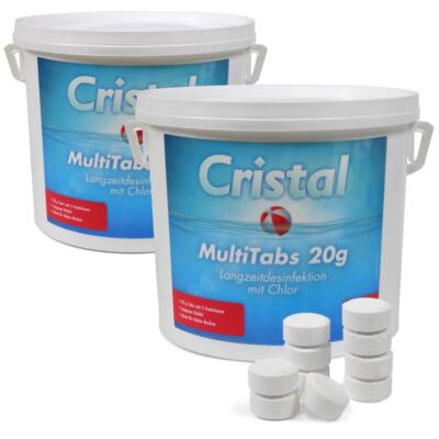 2x CRISTAL MultiTabs Chlor 5 in 1 20g 5 kg BAYROL Pool Spa Whirlpool Schwimmbad