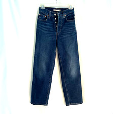 Levi  s 501 Straight Leg Button Fly High Rise Jeans Women's 24x27 Red Tag 30x30 