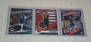 3) 2020-21 Panini Mosaic Paul George Overdrive / Center Stage / Red Nat Pride 