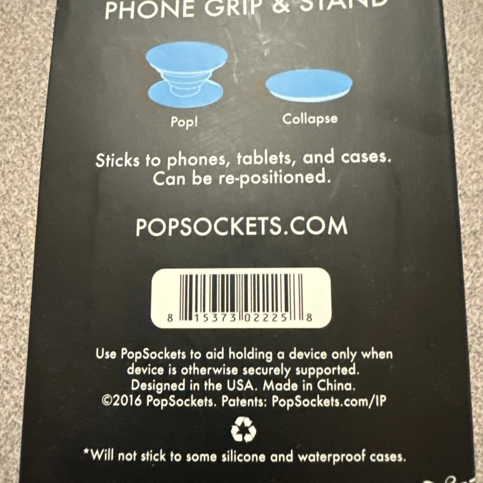 Genuino - Empuñadura y soporte para teléfono PopSocket para teléfonos y tabletas - Mármol negro - Nuevo Foto 4 de 4