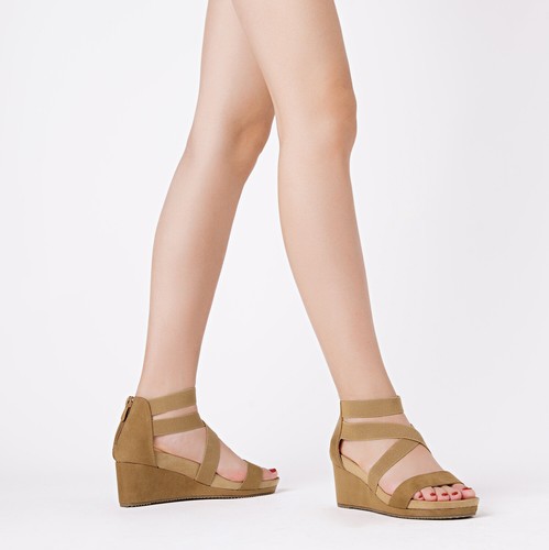 DREAM PAIRS Womens Open Toe Elastic Ankle Strap Platform Wedge Sandals - Picture 38 of 68