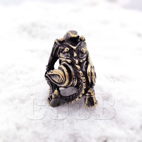 UNIQUE Bronze Bead Beads Charm Pendant ALIEN for Knife Lanyard Paracord Bracelet - Picture 10 of 11