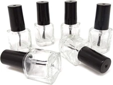 Honbay 6PCS 5ml Empty Nail Polish Glass Bottles with Brush Cap