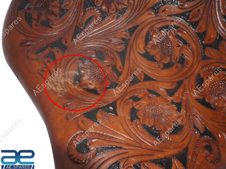 Pour Harley Wla Wlc Vl Wl Knucklehead Véritable Cuir Fleur Sculpté Solo Siège - Photo 3/4