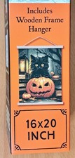 Pumpkin Paws Paint by Number Set  Wooden Frame Hanger Canvas 39 pcs Halloween
