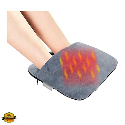 Electric Heated Foot Warmer with Massage,Vibration and Heating,Soft Plush Fab...