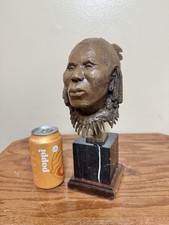 Richard Greeves Native American Bronze Sculpture Osage Lovely Bust Fine Art