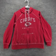 Kansas City Chiefs Sweatshirt Womens Red NFL Football Team Apparel Zip Hoodie