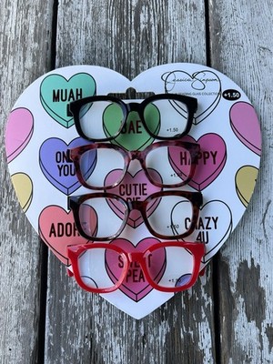 JESSICA SIMPSON 4 PACK SET PREMIUM READING GLASSES READERS +1.50 NEW AUTHENTIC
