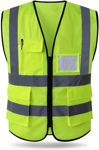 HYCOPROT High Visibility Mesh Safety Reflective Vest with X-Large, Yellow  - product listing photo