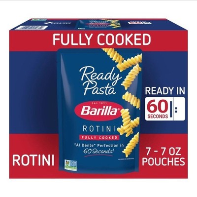 Barilla Ready Pasta, Fully Cooked Rotini Pasta, Non-GMO & Kosher, 7 oz