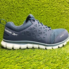 Reebok Sublite Cushion Mens Size 9W Blue White Composite Toe Safety Work Shoes