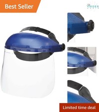 Safety Face Shield Plastic Clear Tint Blue 8x12in Ratchet Headgear