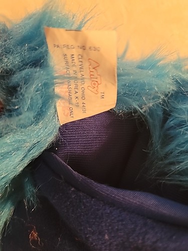 RARO! Peluche de peluche My Pet Monster Yaplet 1987 vintage marioneta de mano difícil de encontrar - Imagen 10 de 11