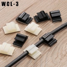Self Adhesive Cable Clip Cord Management Wire Holder Organizer Clamp White Black
