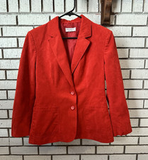 Adolph Schuman for Lilli Ann Red M Button Front Short Blazer Jacket Pockets