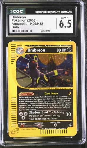 CGC 6.5 Umbreon 2003 Aquapolis H29/H32 Holo Pokemon Card