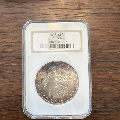 1897 Morgan Silver Dollar MS 64 NGC Philadelphia Toner
