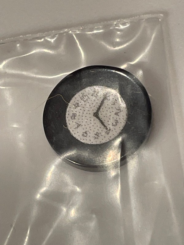 Black Round Clock for a miniature dollhouse Vintage New 1/4" 1:48