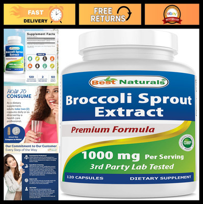 High-Potency Broccoli Sprouts Extract 1000mg - 120 Capsules for Antioxidant Supp