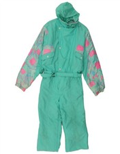 C.KEER Mens Hooded Ski Jumpsuit Large Turquoise Geometric VT16