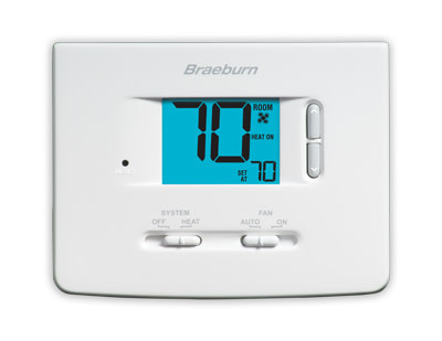 Braeburn 1025NC Heating Only Digital Non-Programmable Thermostat - White