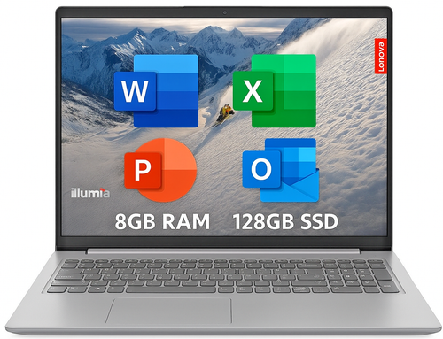 NEU Lenovo Full Lifetime Microsoft Office Windows 11 Ryzen 3 128GB SSD 8GB RAM