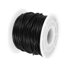 22Yard Round Leather Cord for Jewelry Making 1.5mm Leather String Black