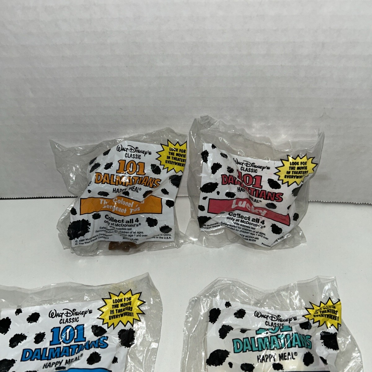 1990 McDonald's Happy Meal Toys 101 DALMATIONS Complete Set (4