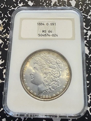 1884 Morgan Dollar $1 Silver NGC MS 64 New Orleans KM#110 504874-024