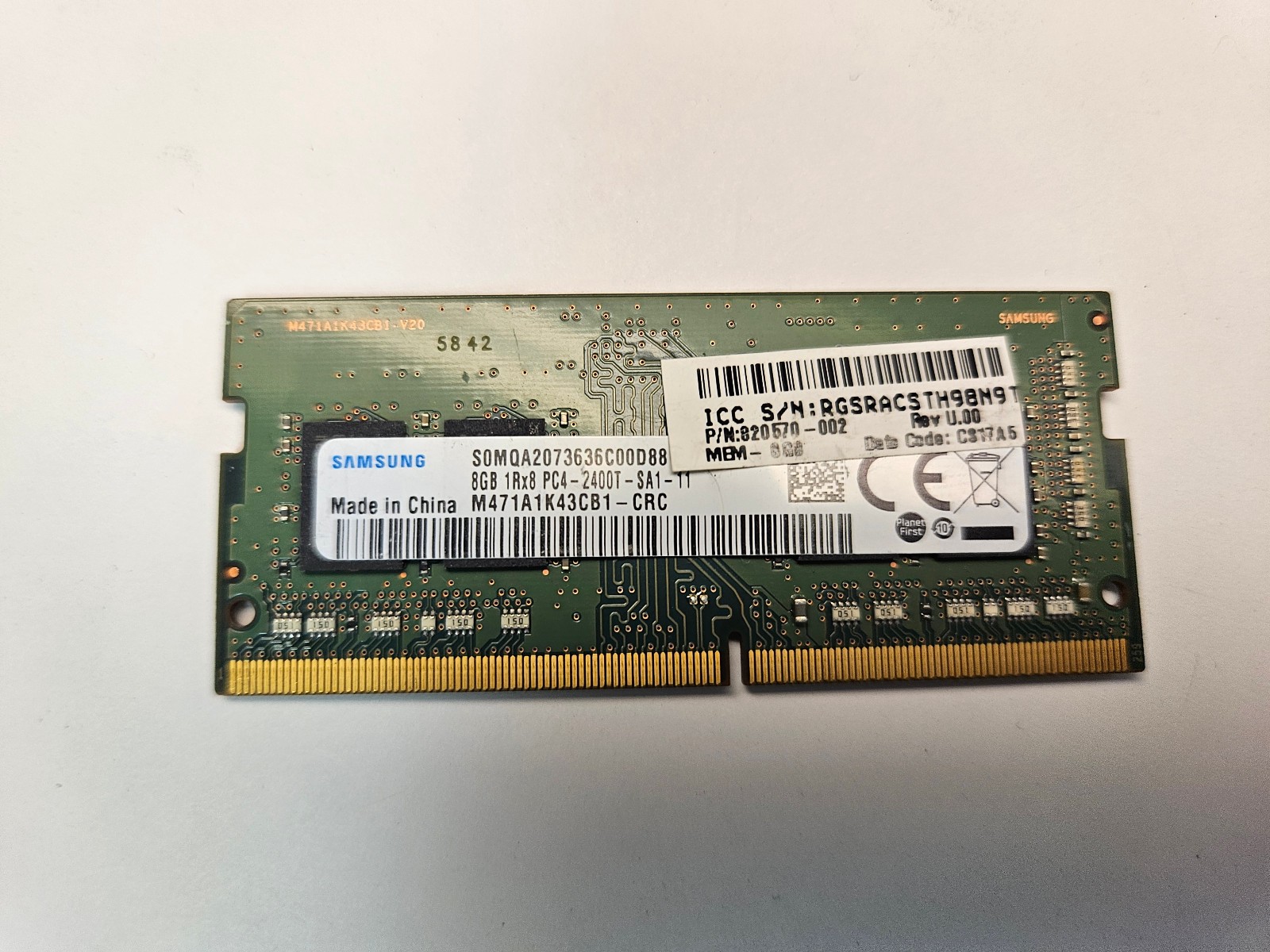 Samsung 8GB (1x8GB) PC4-2400T DDR4 SODIMM Laptop RAM. Available Now for $27.00