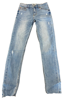 Primark Denim Co Damen blau Mid Rise Reißverschluss Jeans W26 Innenbein 25'' Größe UK 10