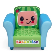Delta Children Upholstered Chair, Wood Cocomelon Hardwood Frame and Padded Seat