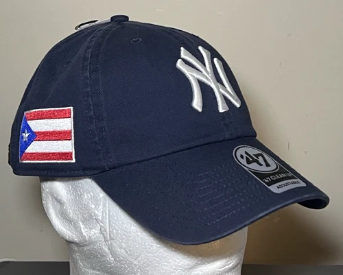 '47 Clean Up New York Yankees Puerto Rico Flag Navy Blue Adjustable Strap Hat