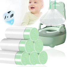 100 Pack Potty Chair Liners with Drawstring,Training Toilet Seat Potty 44 x 24cm