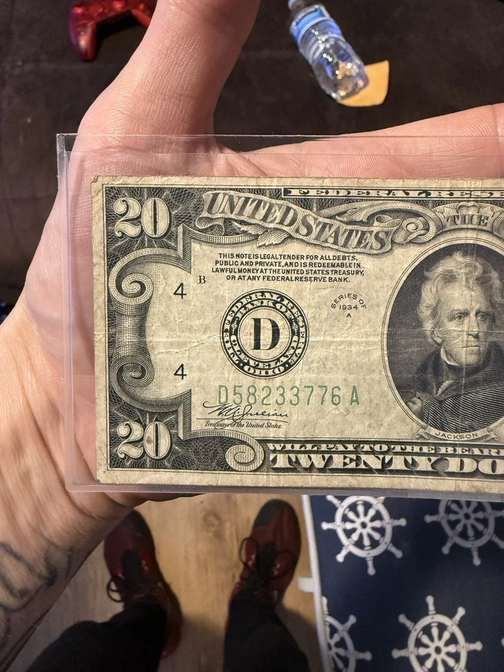 Series Of 1934 A  Washington.D.C. 20 Dollar Note - Image 3 of 4