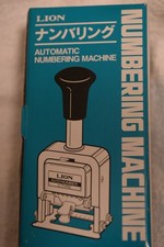 Lion Automatic Numbering Machine # C-72  206-21 ,  (used once), 6 wheel,  