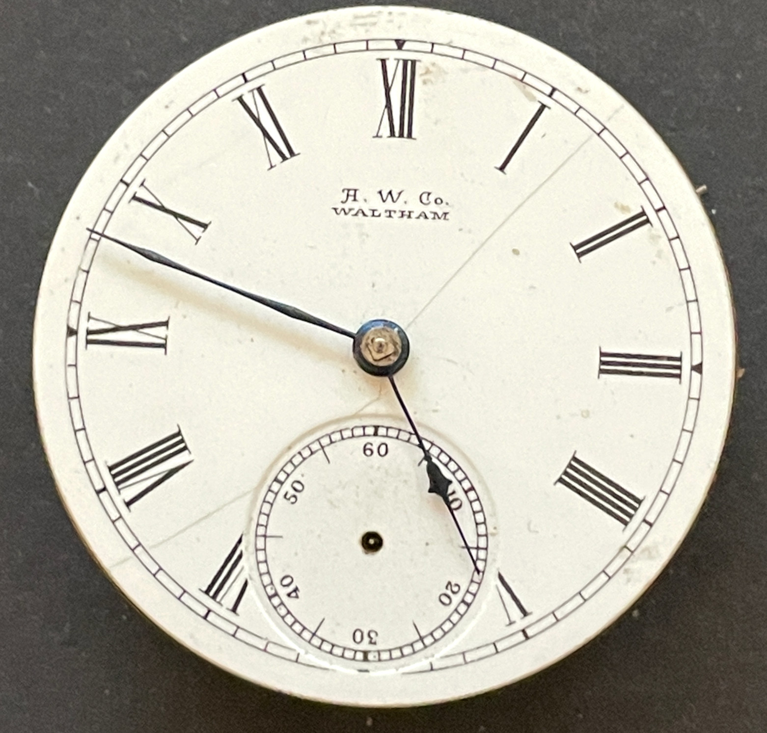 Antique 1891 Waltham WM Ellery 1883 Pocket Watch Movement Good Balance 18s 7j