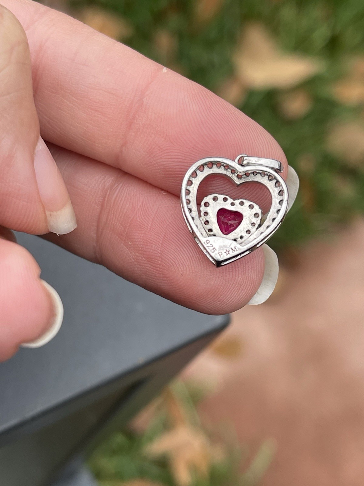 Sterling Silver .925 Lab Created Ruby & White Sap… - image 12