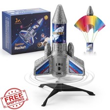 Rocket Launcher Toy for Kids Motorized 200ft LED Parachute