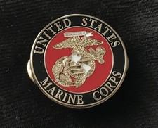 United States Marine Corps - Enamel/Metal Tie Suit Shirt Lapel Pin - Gold - 1"
