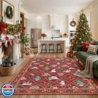 Christmas Area Rugs for Living Room Bedroom Carpet 4x6, Santa Non Slip Washab