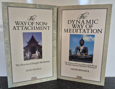 2 x Dhiravamsa Meditation Paperback Books - Dynamic Way Of & Non Attachment