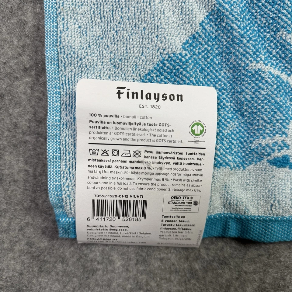 Toalla de mano Finlayson Moomin Thingumy azul Viuhti algodón orgánico  Foto 4 de 4