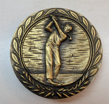Vintage Golf PGA Driver Belt Buckle Brass 2.5 Inch Round