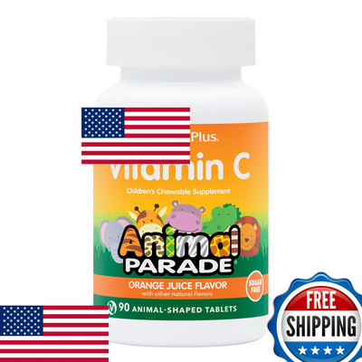 NaturesPlus Animal Parade Sugar-Free Children's Vitamin C Natural Orange Juice F