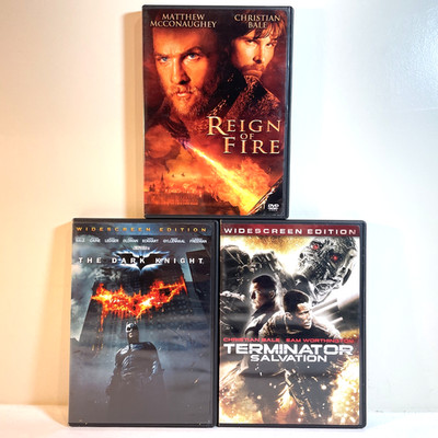 REIGN OF FIRE / THE DARK KNIGHT / TERMINATOR SALVATION (DVD) Christian Bale