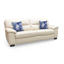 Furniture Village World of Leather ‘Hetty’ 3 Seater Sofa Bisque Upholstered