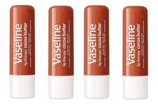 (Pack of 4)  Vaseline Lip Therapy Stick Cocoa Butter Petroleum Balm Sticks